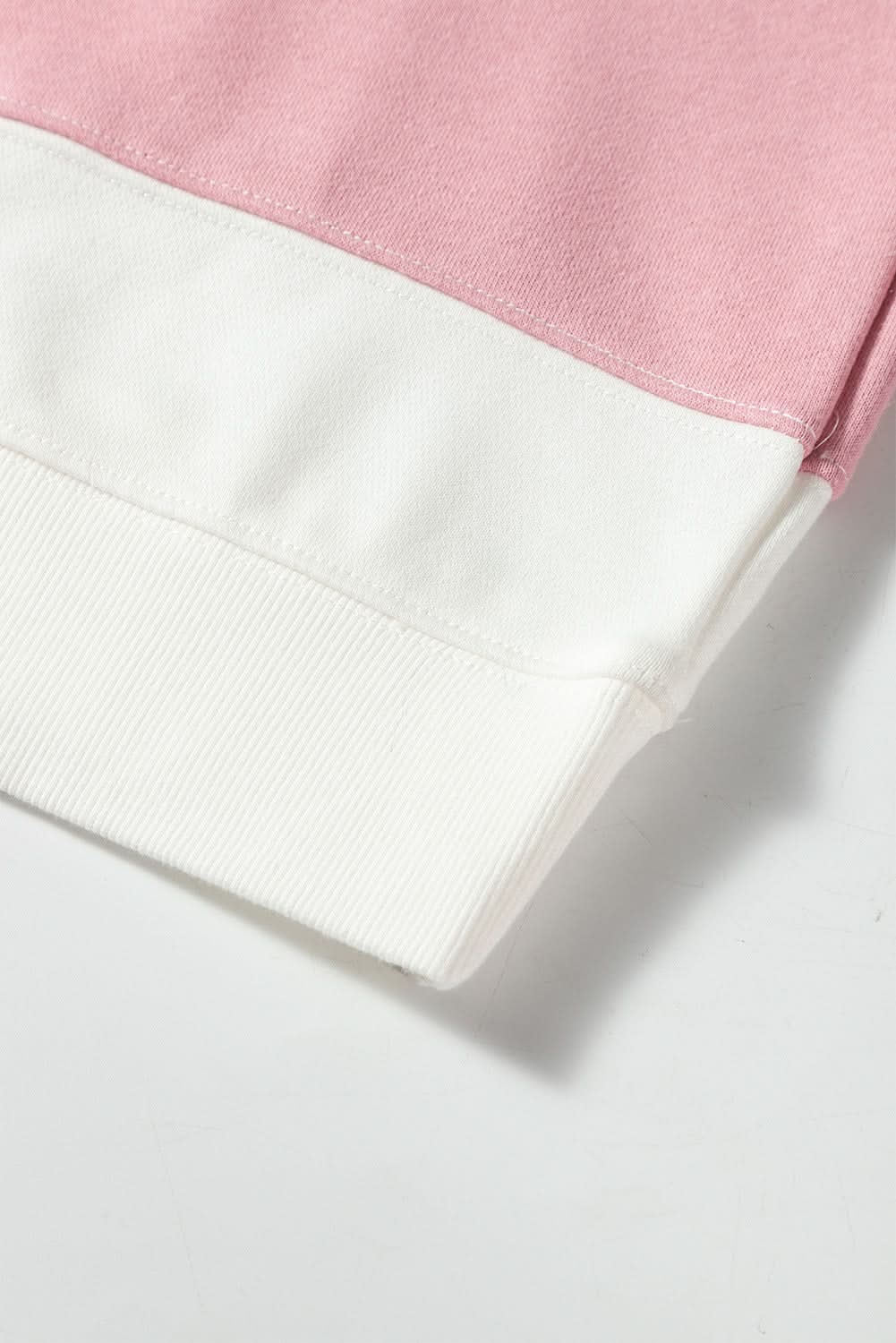 Beige Colorblock Patchwork Drop Shoulder Crewneck Sweatshirt - Love Salve